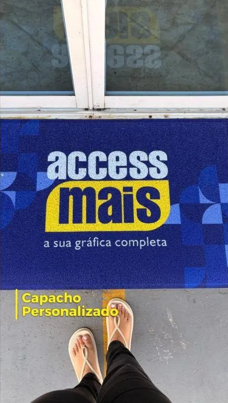 Capacho personalizado com a marca Access Mais
